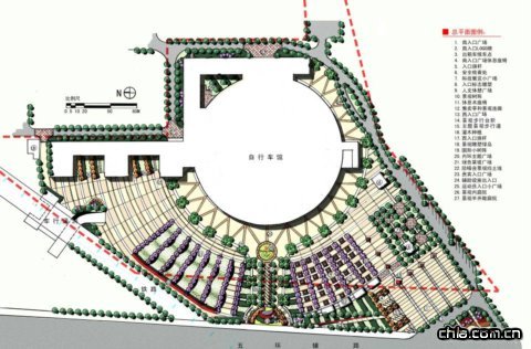 老山自行車館景觀設計總平面圖