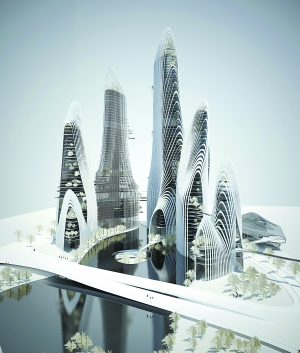 不久前，馬巖松的“山水城市”展上，二十多件建筑模型和藝術作品展現了一幅未來城市的圖景。