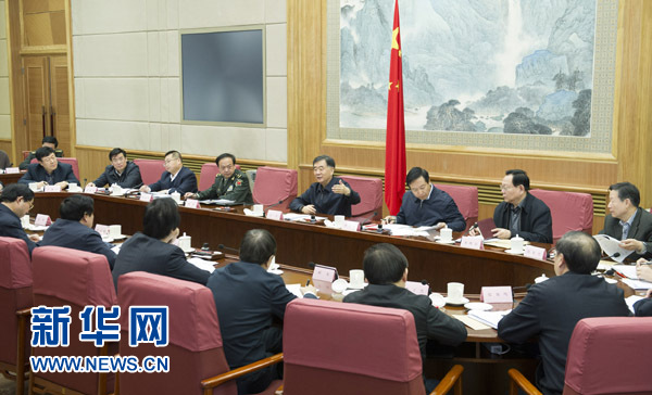 2月19日，國務院副總理、全國綠化委員會主任汪洋在京主持召開全國綠化委員會全體會議。 新華社記者 黃敬文 攝