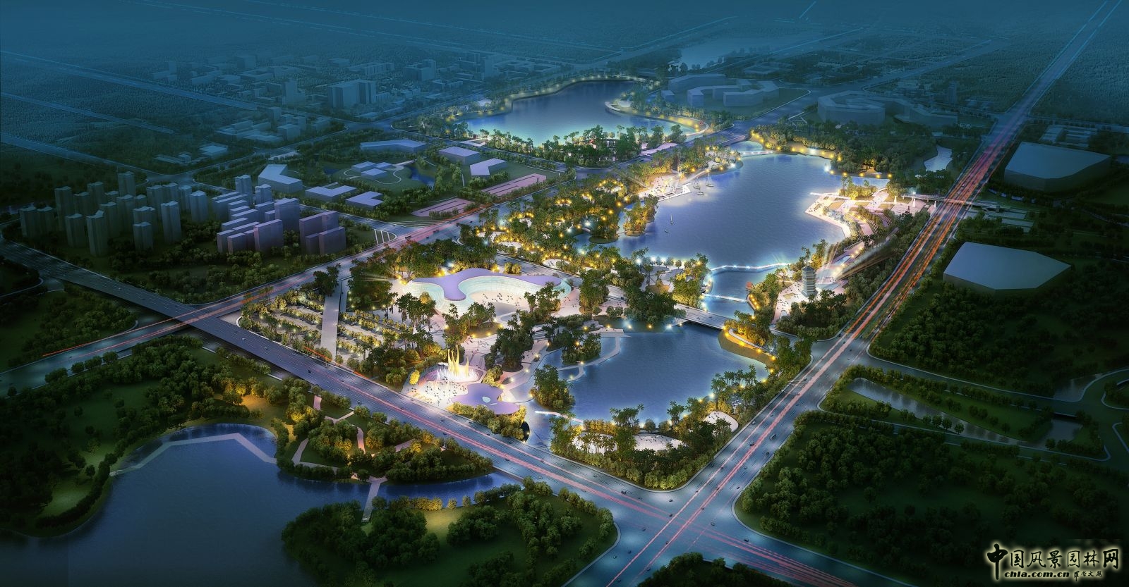 南寧五象湖公園規劃設計鳥瞰效果圖