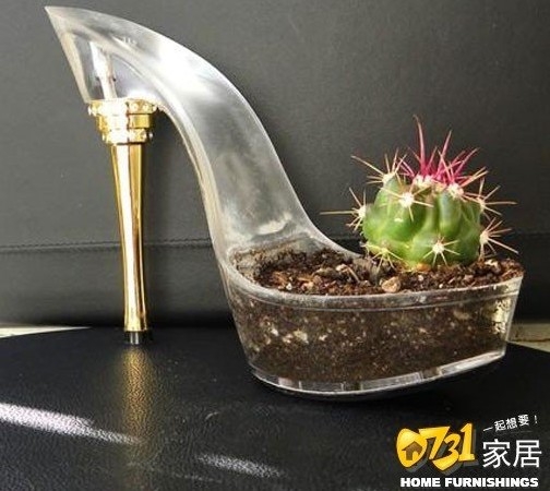 創意獨特的高跟鞋盆栽散發出女性特有的魅力