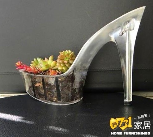 創意獨特的高跟鞋盆栽散發出女性特有的魅力